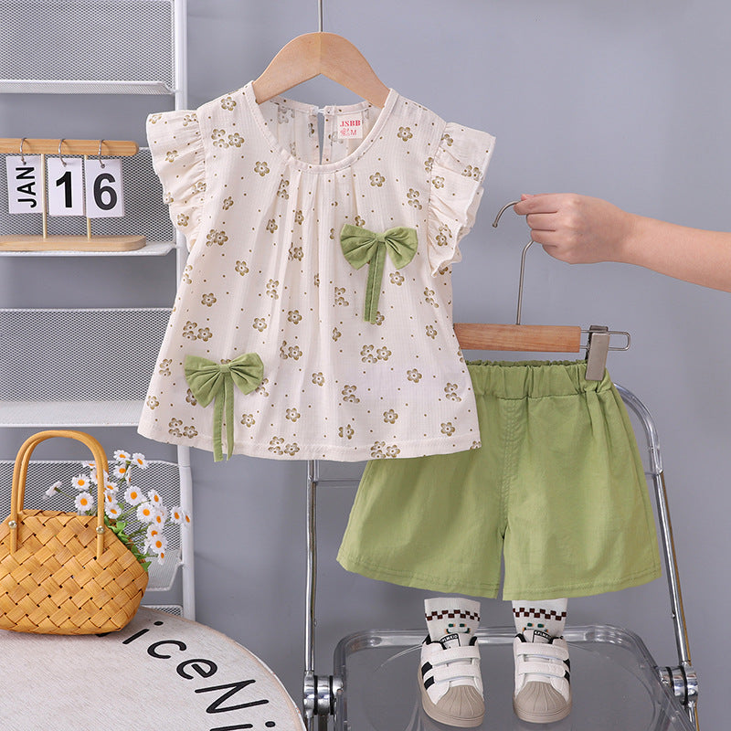 Two piece set of summer casual short sleeved clothes