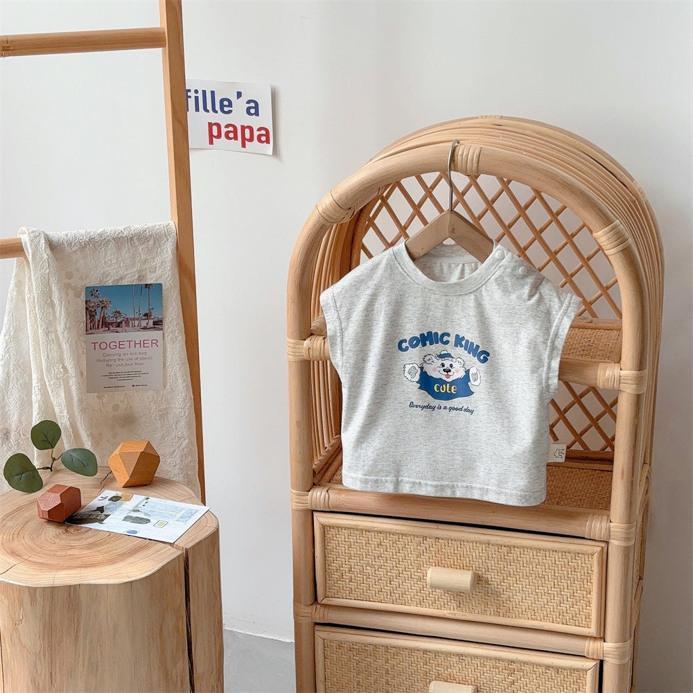 Casual Sleeveless T-Shirt and Shorts Set for Boys