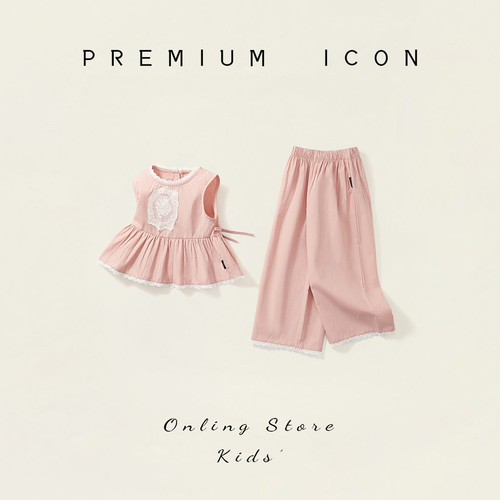 Cute Pink Two-Piece Set for Girls