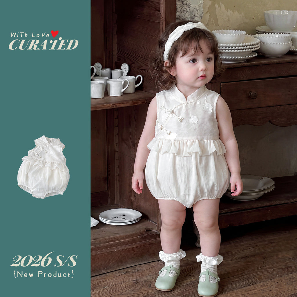 Sweet Embroidered Bodysuit, Baby Girl's 100-Day and First Birthday Outfit