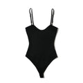 Women Knitted Elastic Slim Solid Color Tops Bodysuits  Summer Sleeveless Cami Bodysuit