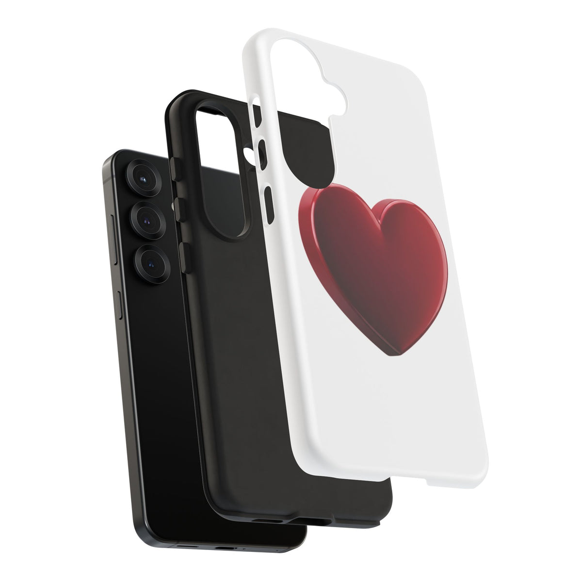 Heart Tough Phone Case - Red 3D Heart Protective Phone Case