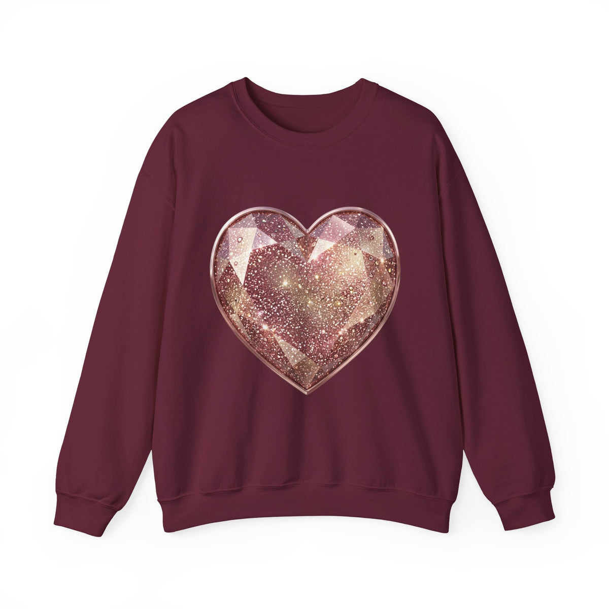 Glitter Gem Heart Sweatshirt — Sparkling Pink Heart Crewneck