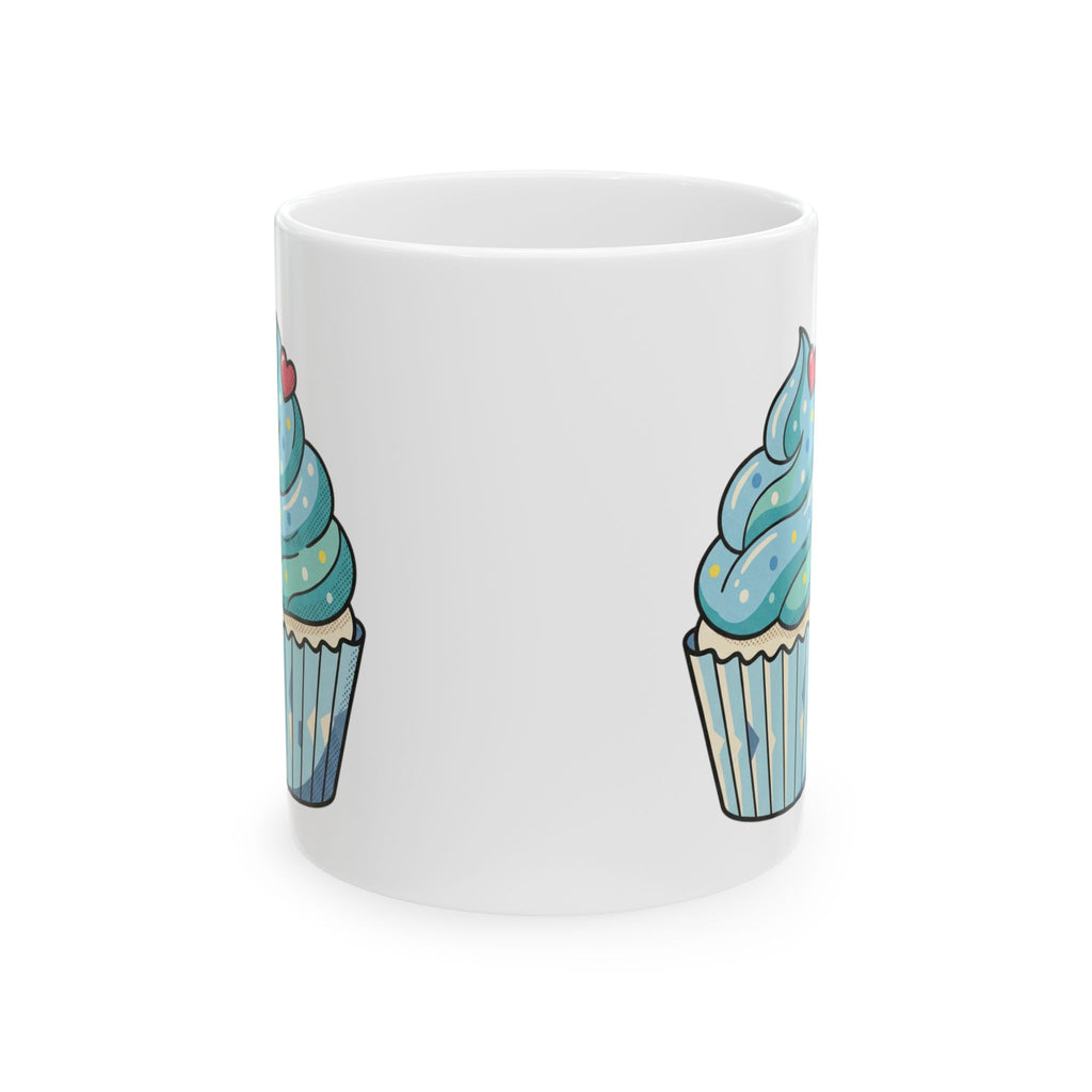 Blue Cupcake Ceramic Mug, (11oz, 15oz)