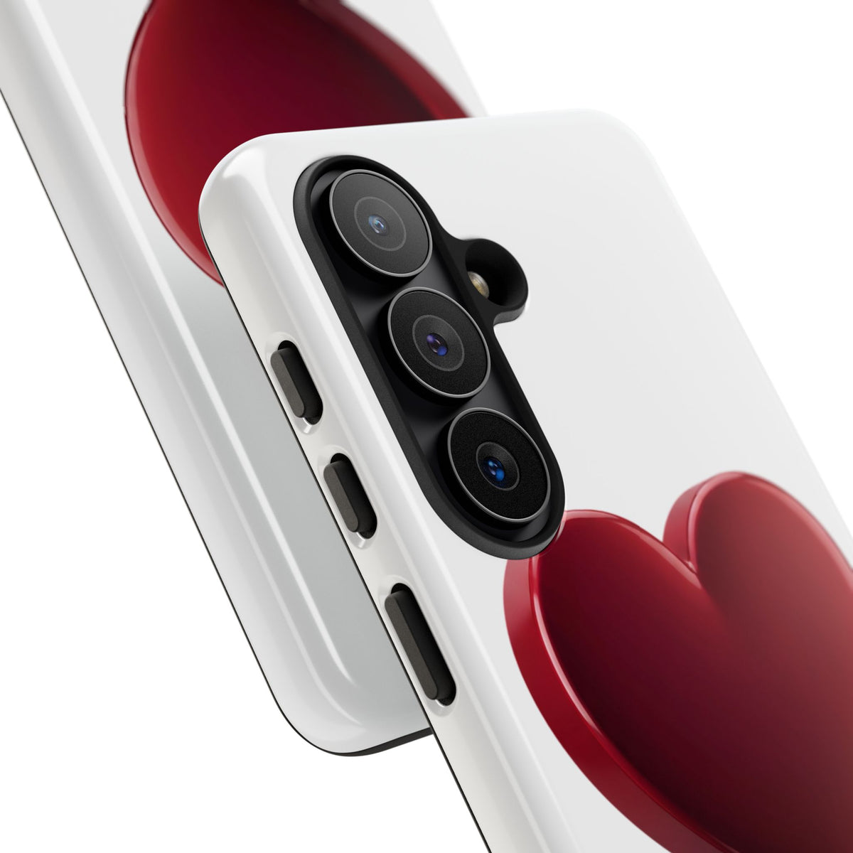 Heart Tough Phone Case - Red 3D Heart Protective Phone Case