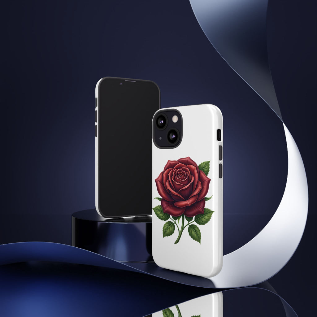 Rose Phone Case — Vintage Red Rose Floral Protective Cover