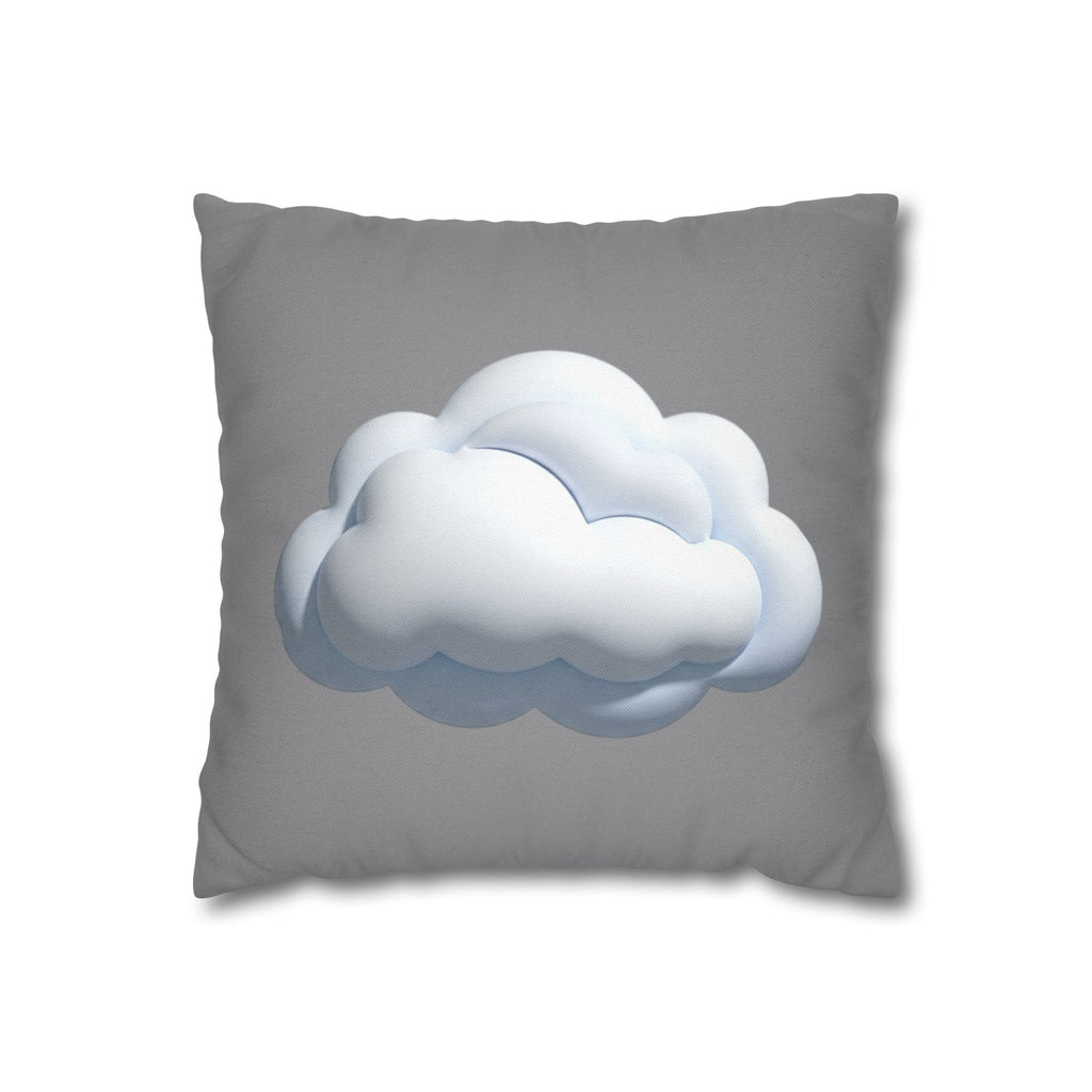 Cloud Graphic Pillowcase — Soft Grey Decorative Throw Pillow Cover