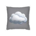 Cloud Graphic Pillowcase — Soft Grey Decorative Throw Pillow Cover