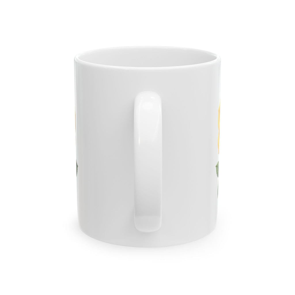 Yellow Rose Ceramic Mug - Floral Coffee Tea Cup (11oz & 15oz)
