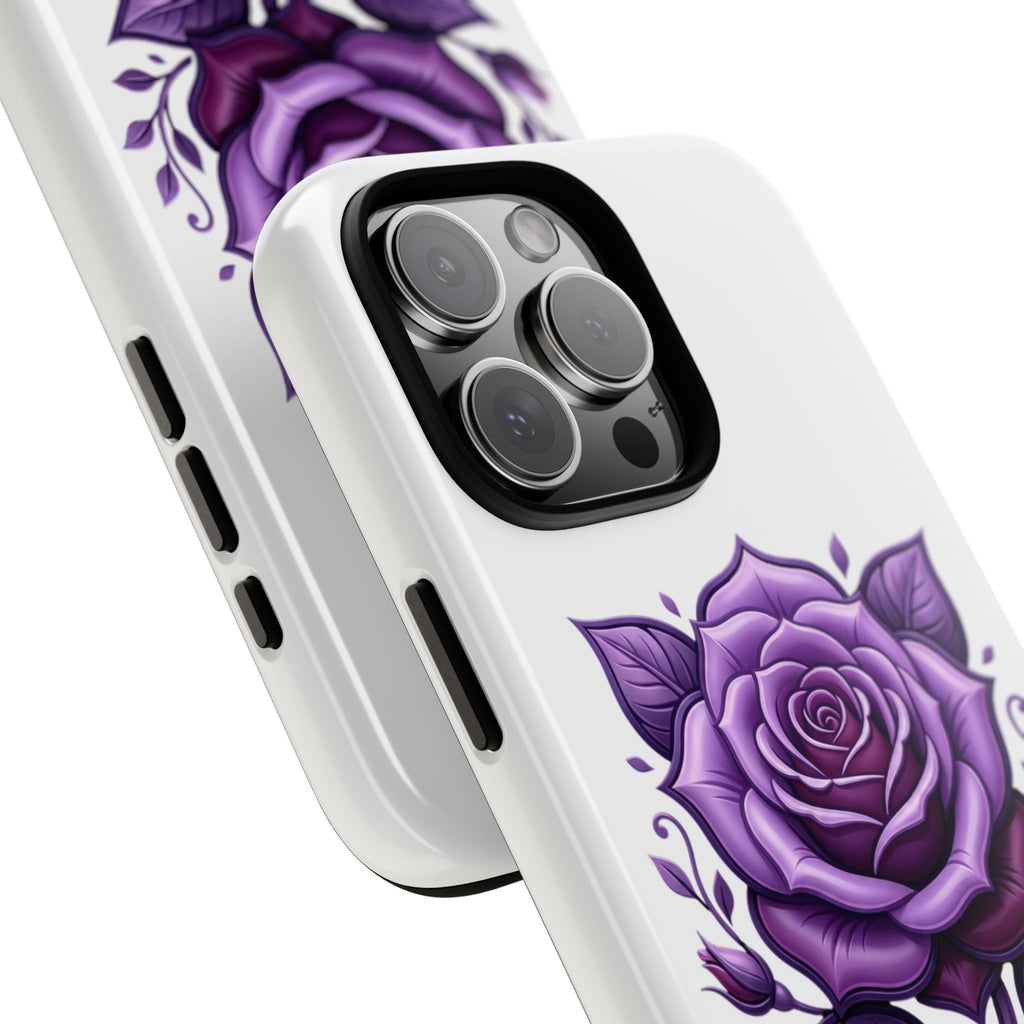 Purple Rose Tough Phone Case — Floral Protective Phone Cover