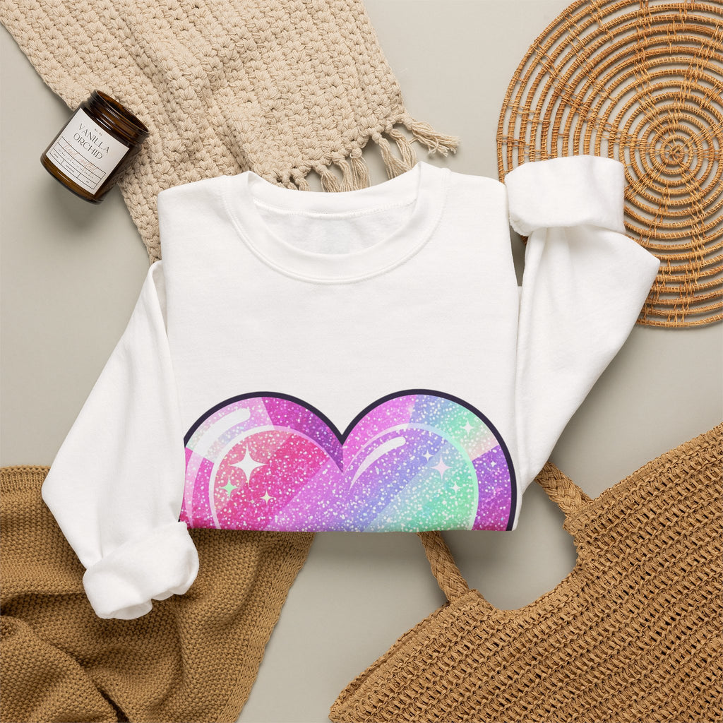 Pastel Sparkle Heart Sweatshirt