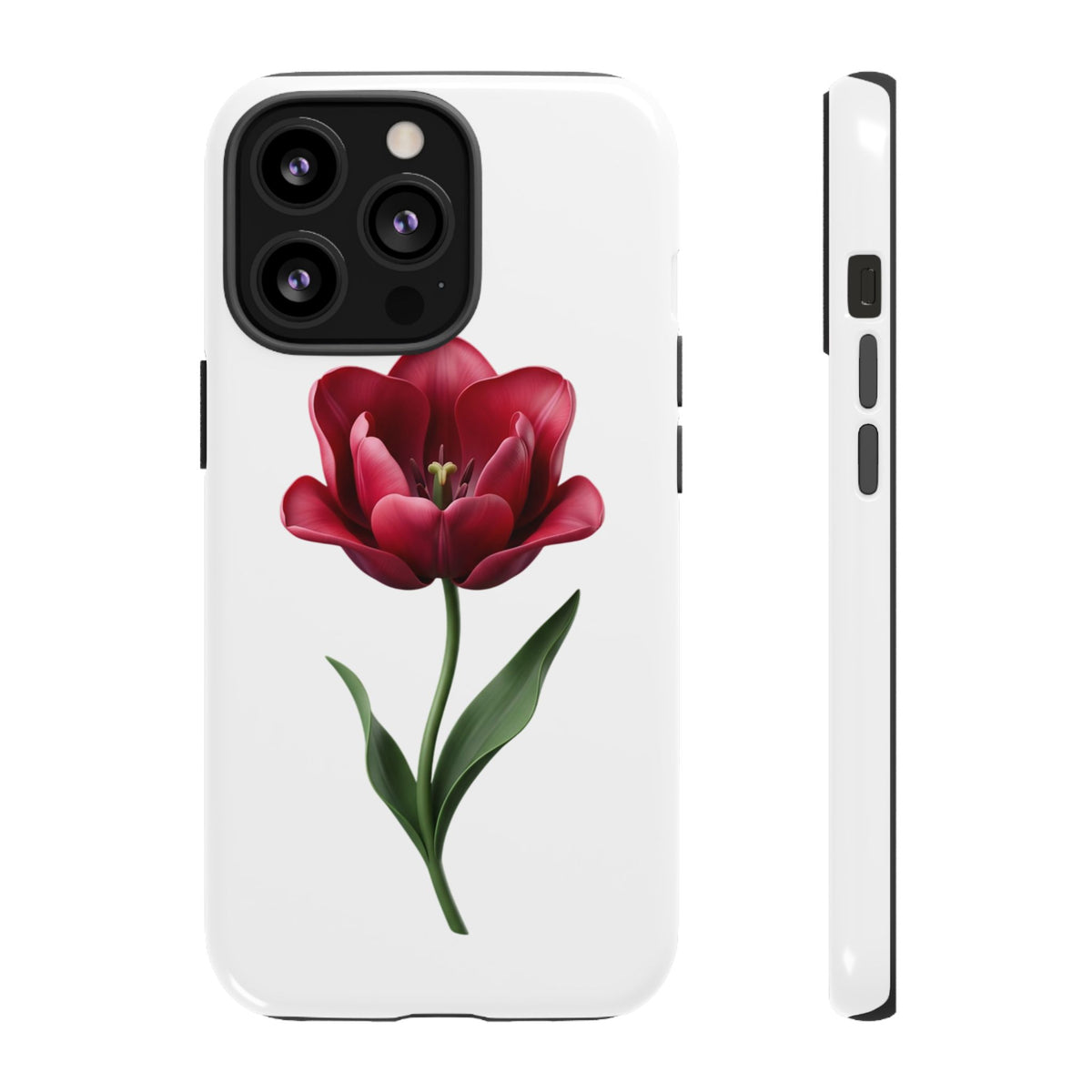 Tulip Floral Tough Phone Case – Protective Blossom iPhone Cover
