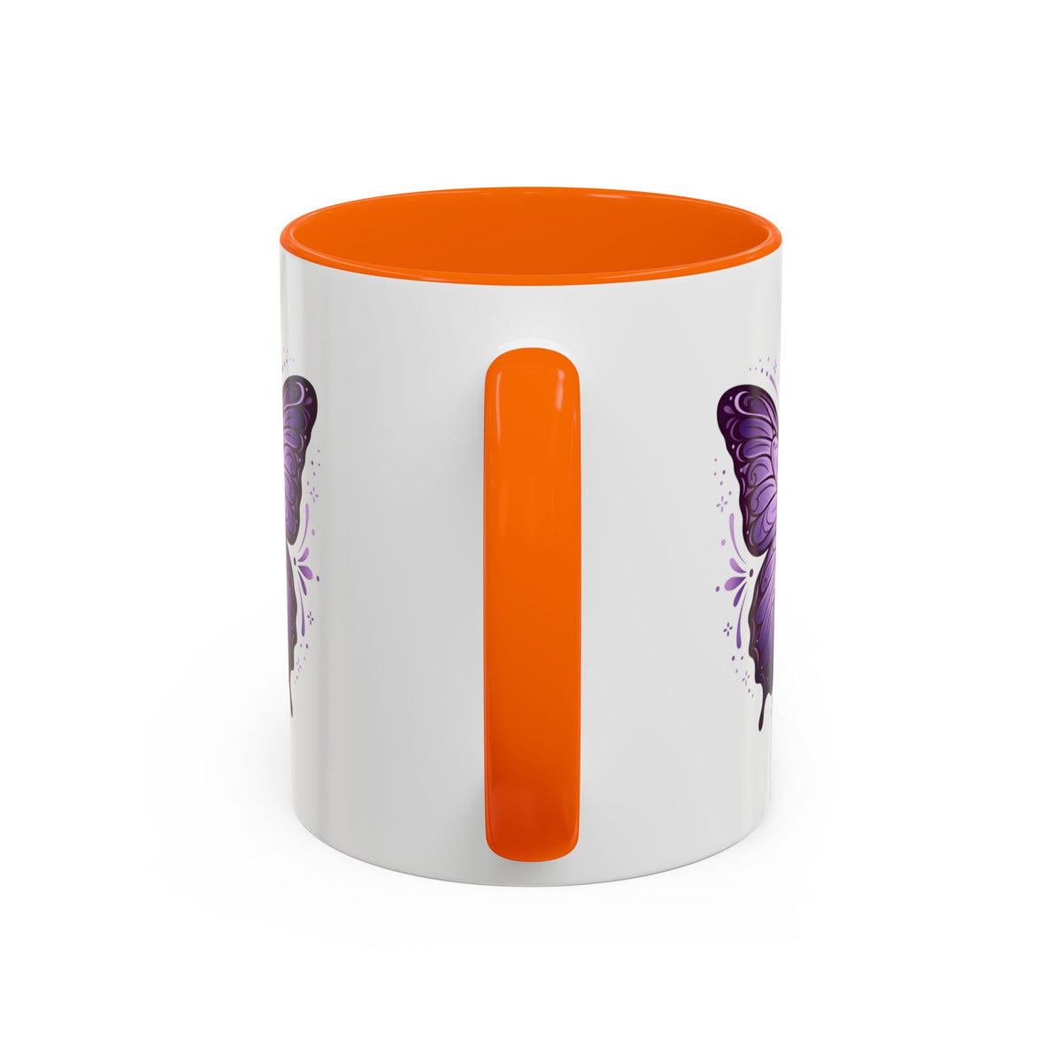 Purple Butterfly Accent Coffee Mug — 11oz & 15oz Decorative Tea Cup