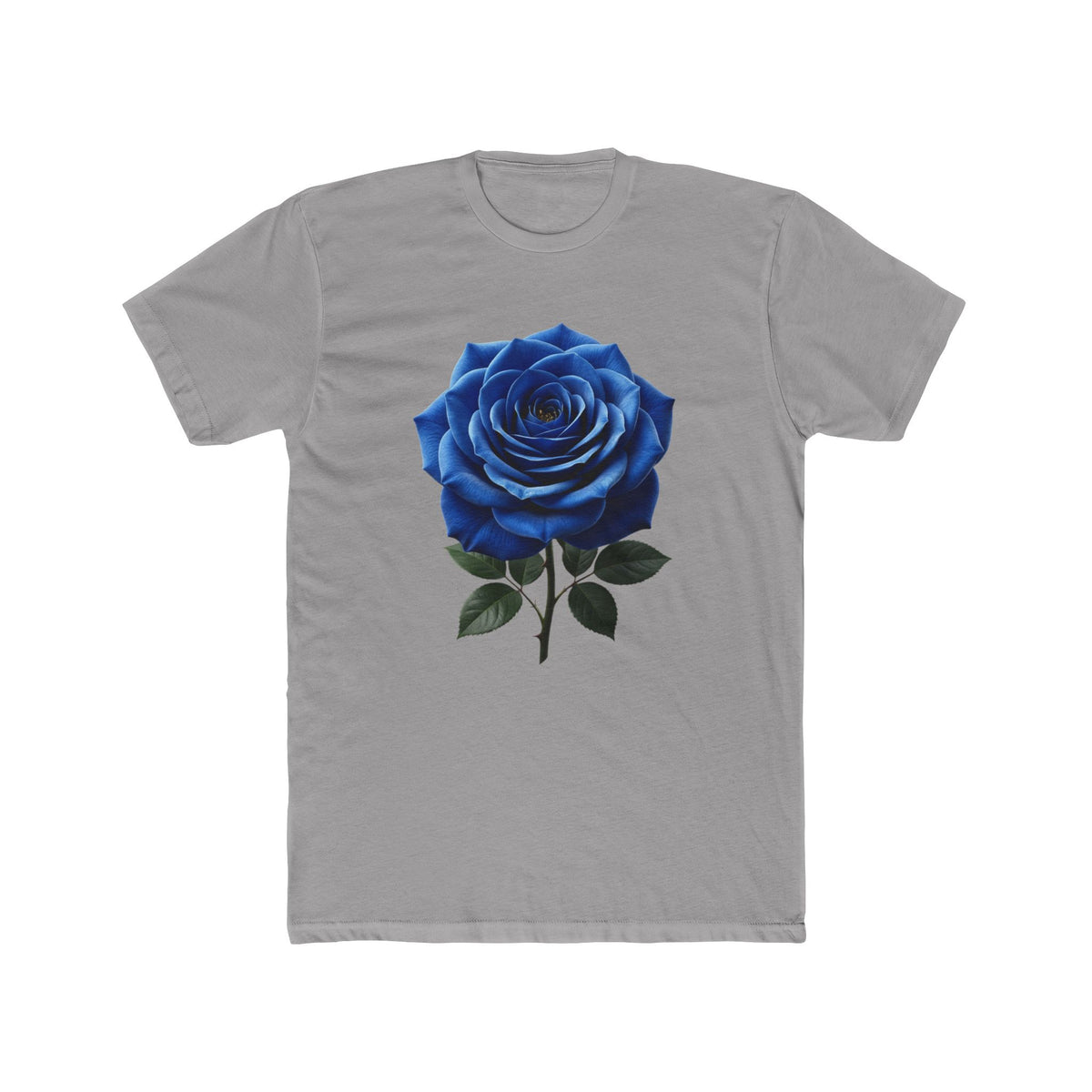 Blue Rose Tee — Realistic Floral Graphic T‑Shirt