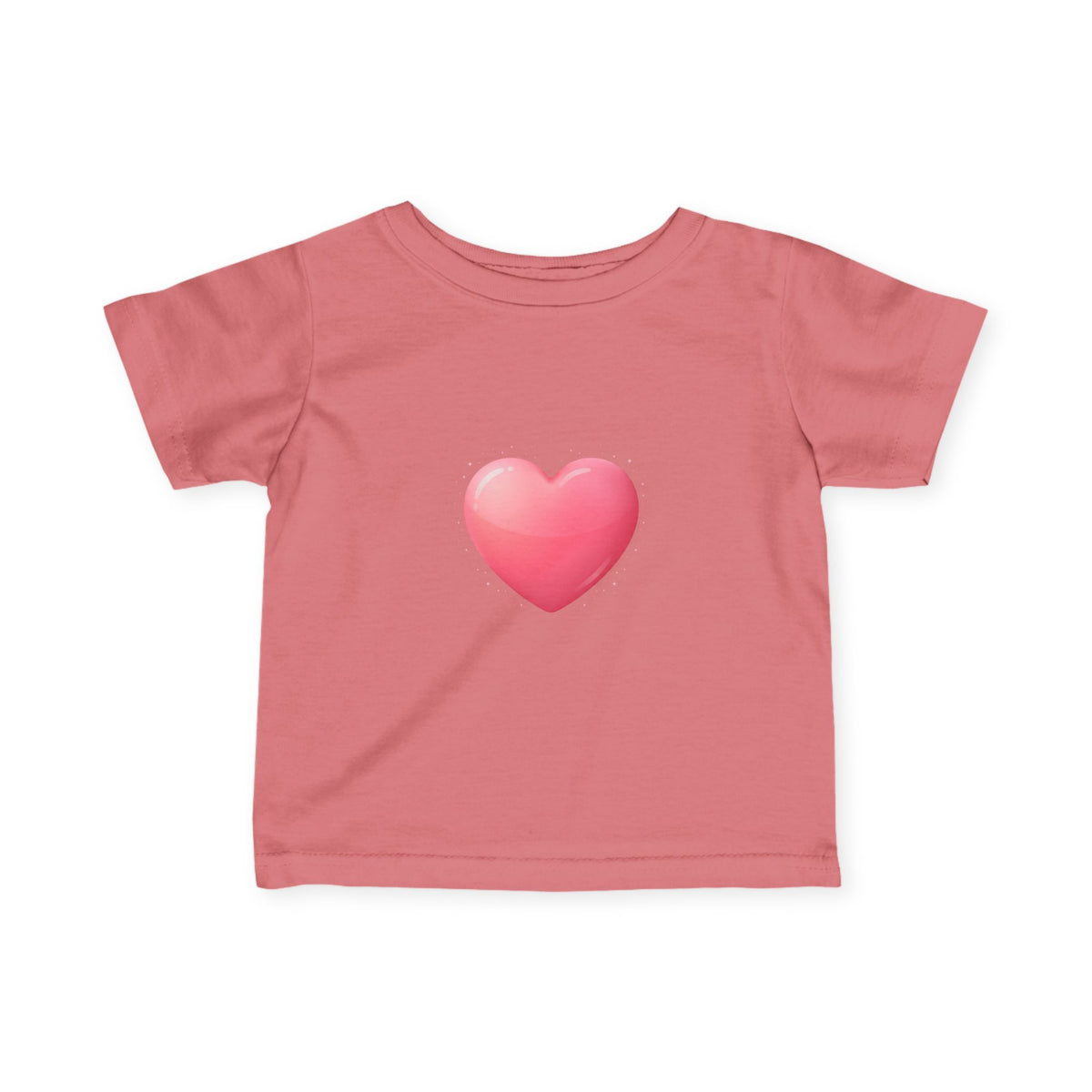 Infant Tee — Pink Heart Graphic Baby Shirt (Love Emoji)