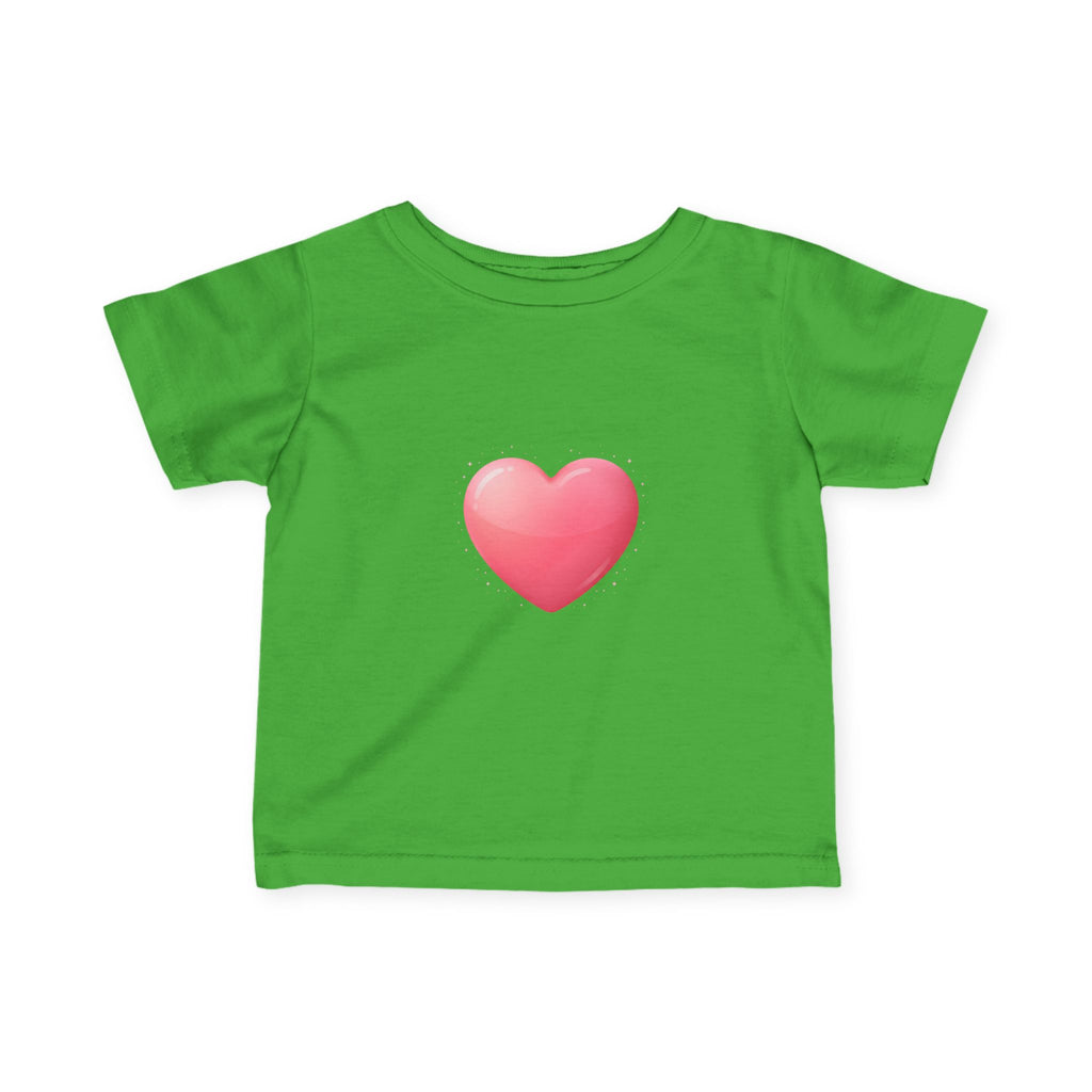 Infant Tee — Pink Heart Graphic Baby Shirt (Love Emoji)