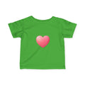 Infant Tee — Pink Heart Graphic Baby Shirt (Love Emoji)