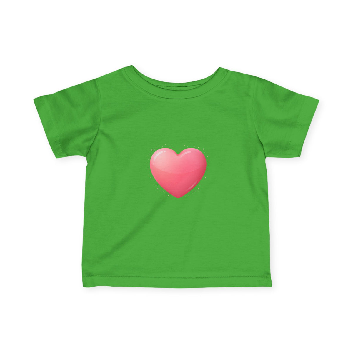 Infant Tee — Pink Heart Graphic Baby Shirt (Love Emoji)