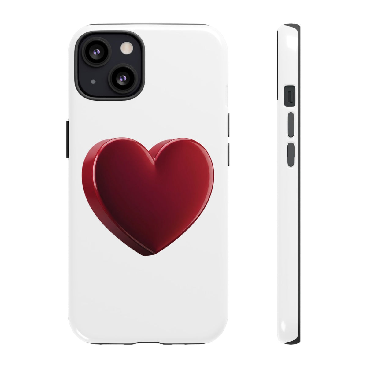 Heart Tough Phone Case - Red 3D Heart Protective Phone Case