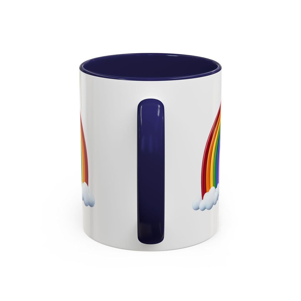 Rainbow Coffee Mug - Colorful Arc & Clouds Accent Mug (11/15oz)