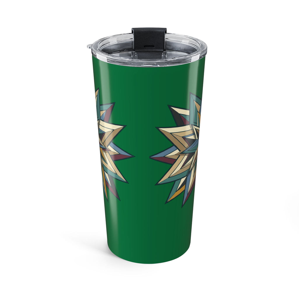 Geometric Star Dark Green Tumbler 20oz