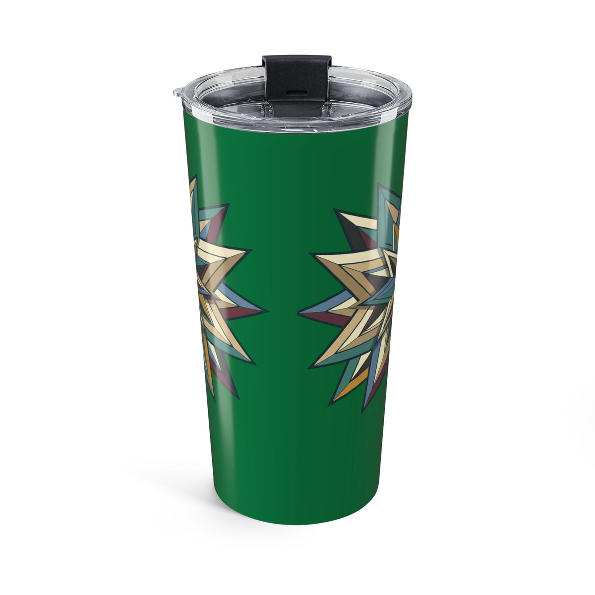 Geometric Star Dark Green Tumbler 20oz