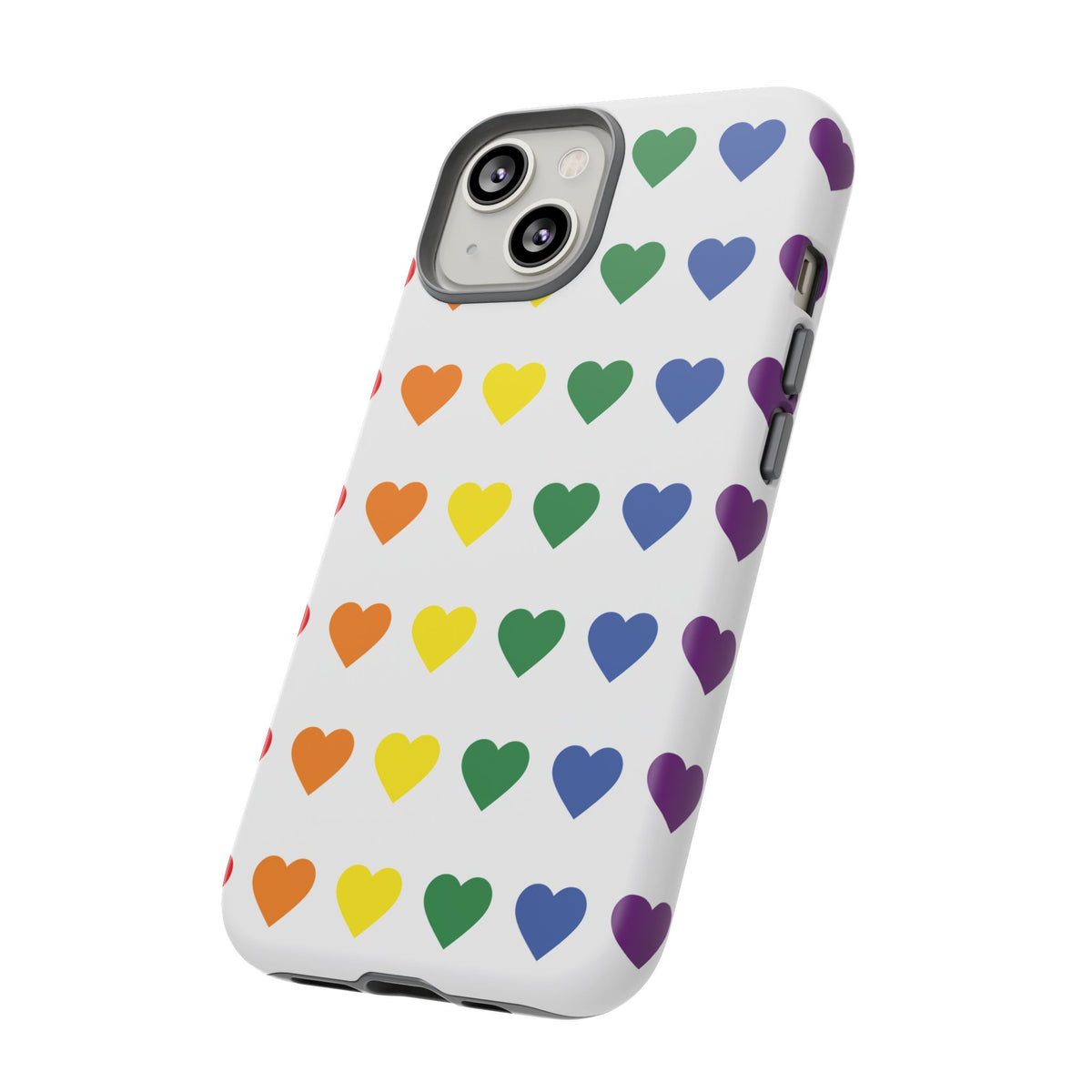 Rainbow Heart Tough Phone Case — Pride Pattern Protective Cover