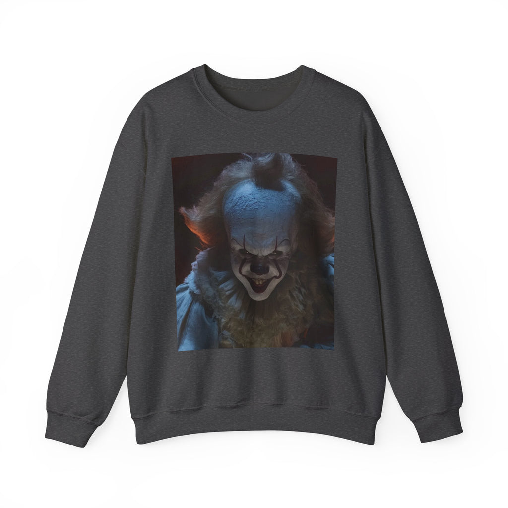 Horror Clown Crewneck Sweatshirt — Scary Pennywise Portrait