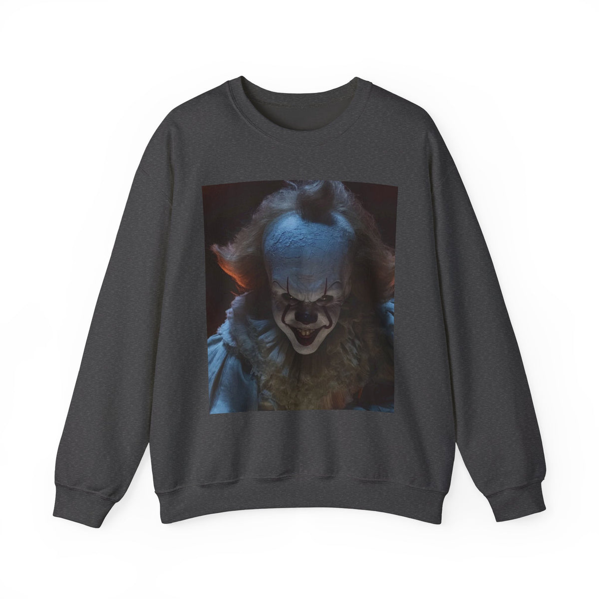 Horror Clown Crewneck Sweatshirt — Scary Pennywise Portrait