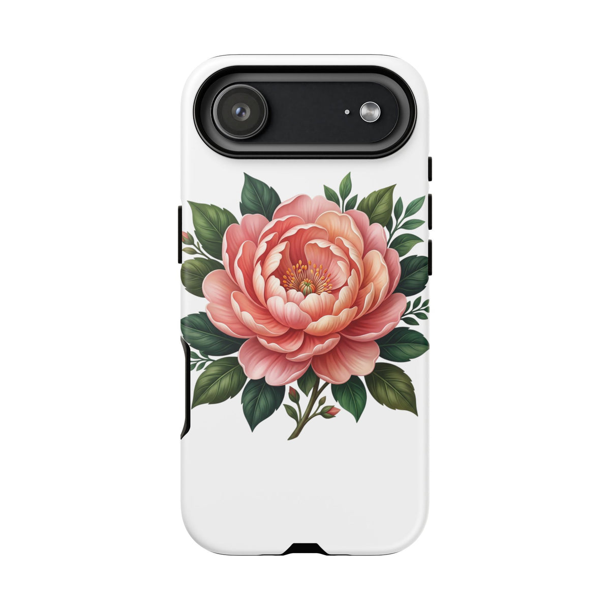 Floral Peony Tough Phone Case — Protective Botanical iPhone Cover
