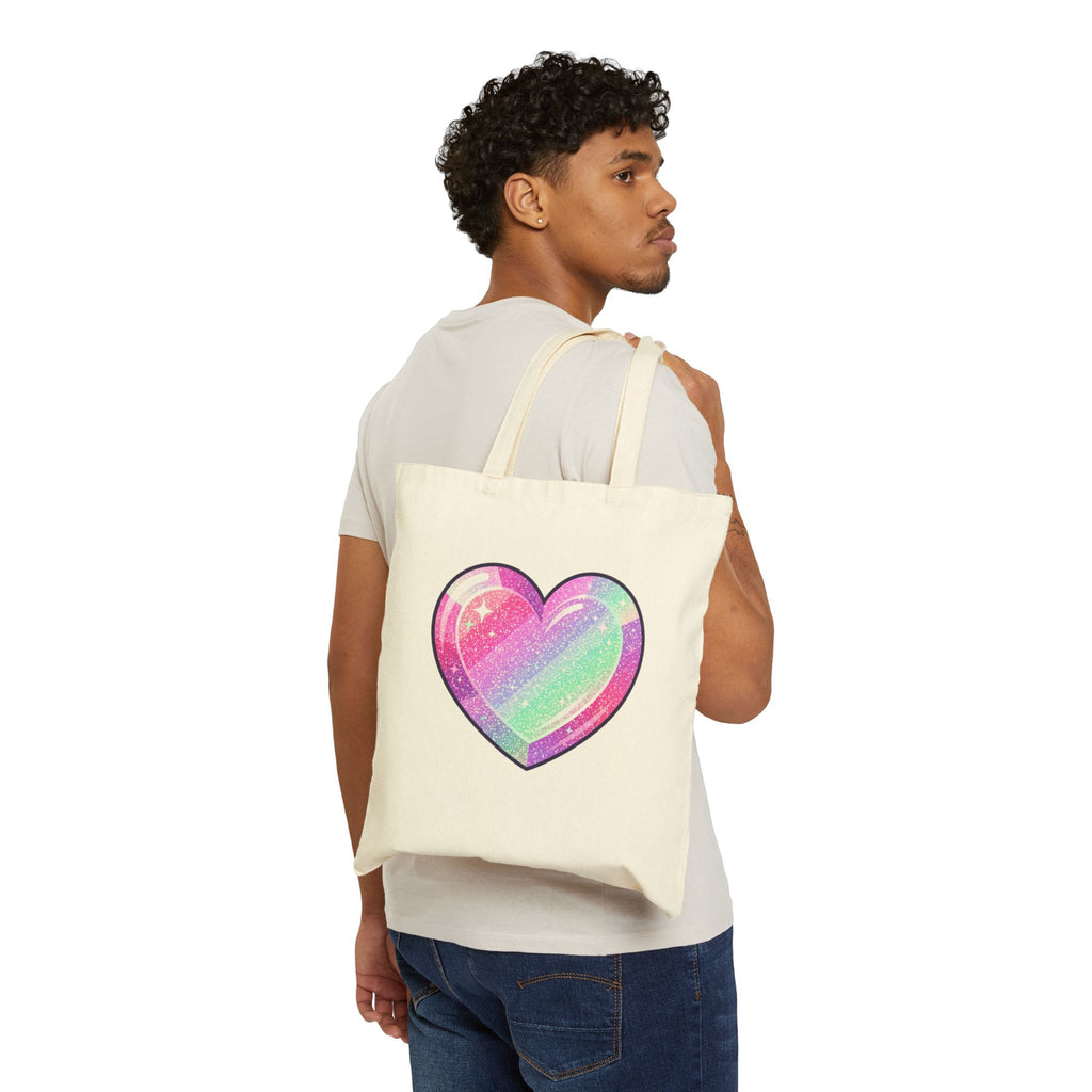 Pastel Rainbow Heart Tote