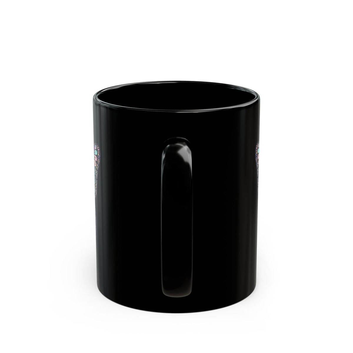 Iridescent Butterfly Black Mug — 11oz & 15oz Ceramic Coffee Cup