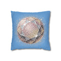 Glittery Light Blue Spun Polyester Square Pillowcase