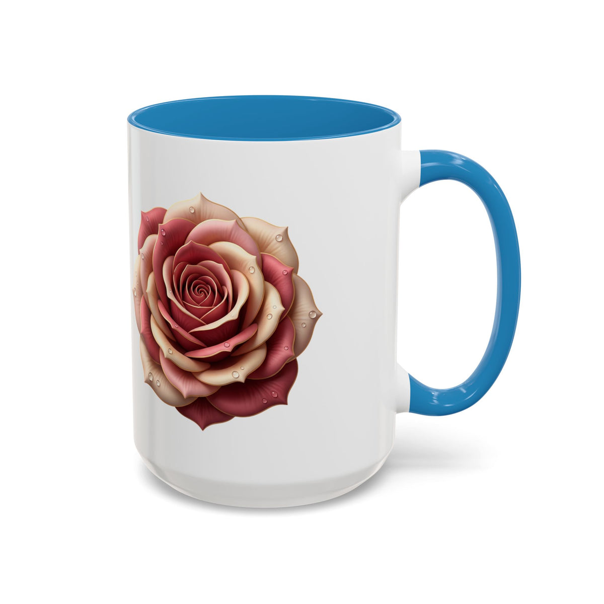 Rose Waterdrop Accent Coffee Mug — Floral 11/15oz