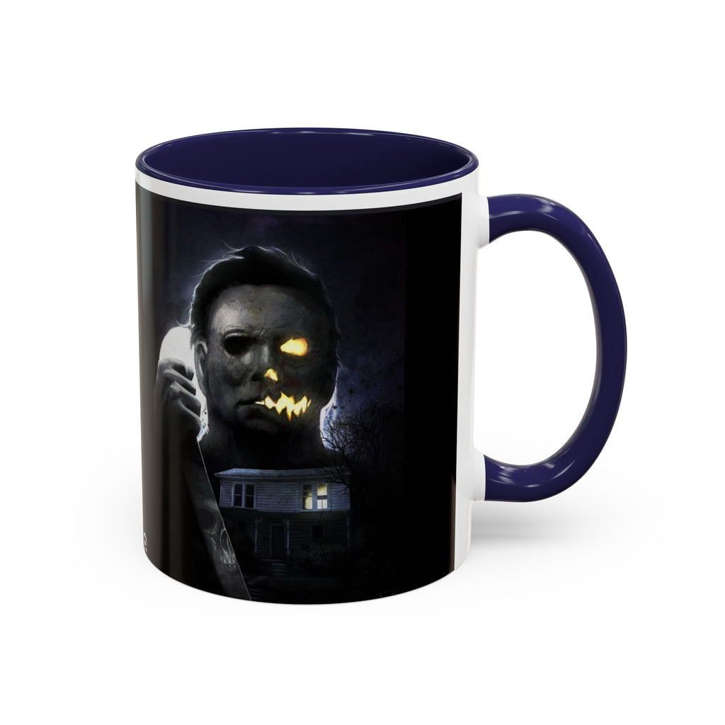 Halloween Michael Myers Accent Coffee Mug — Spooky Horror Movie Jack-O'-Lantern Face (11/15oz)