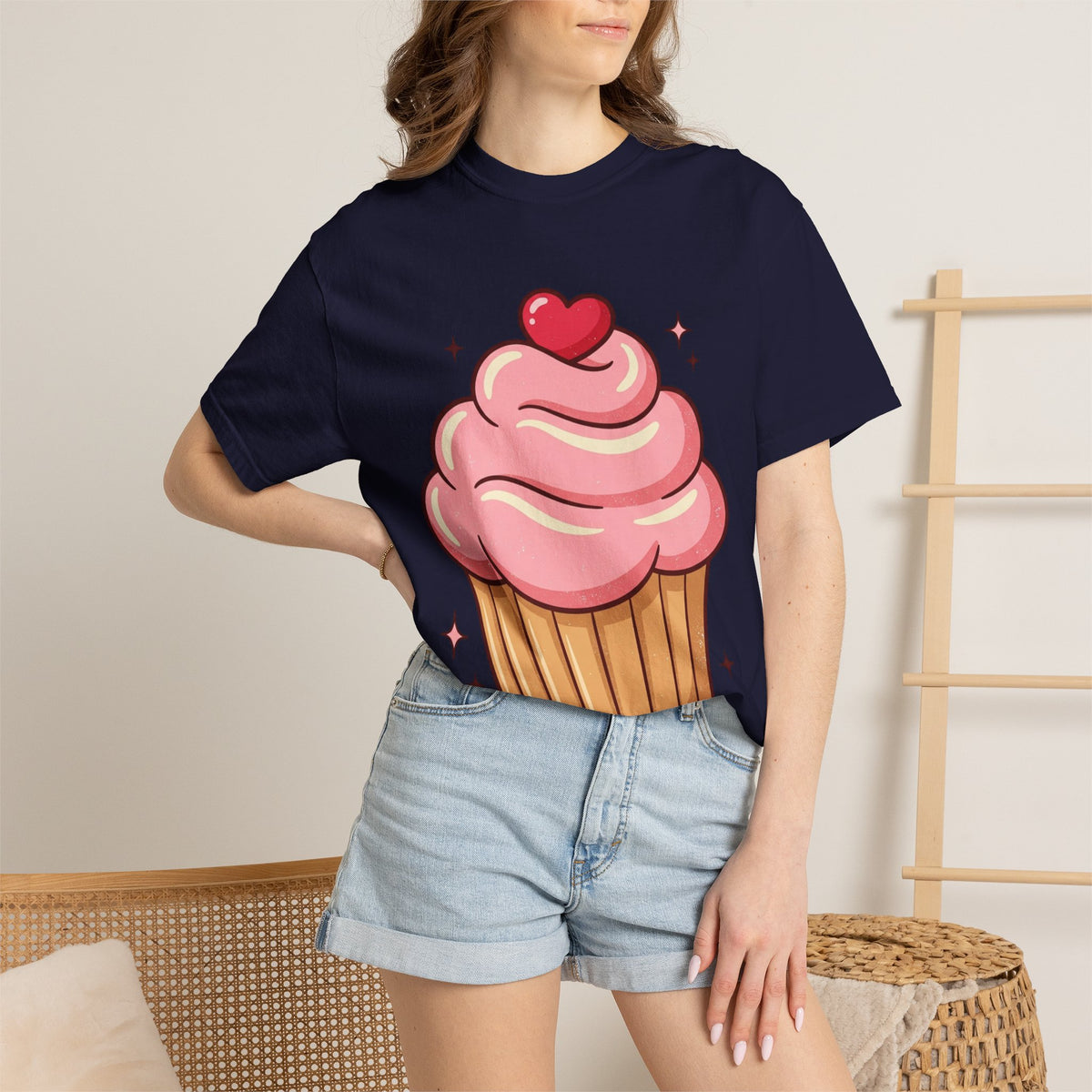 Pink Cupcake Unisex Garment-Dyed T-shirt