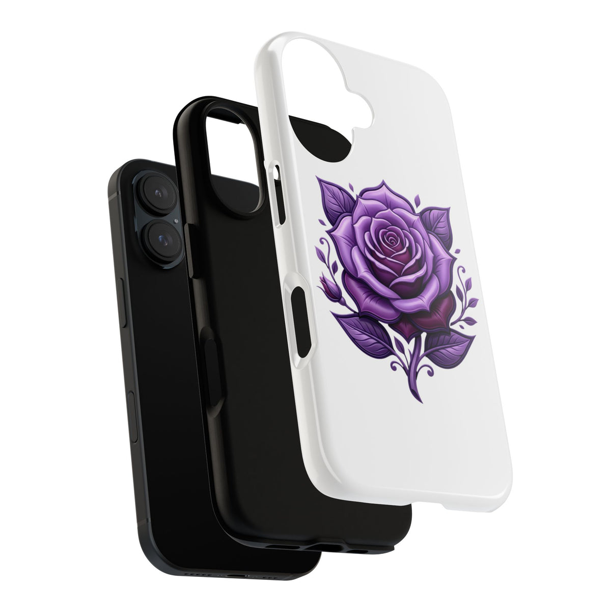 Purple Rose Tough Phone Case — Floral Protective Phone Cover