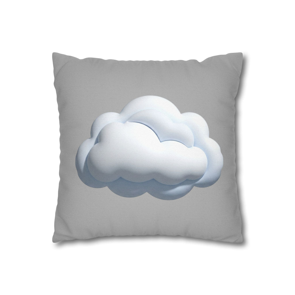 Cloud Throw Pillow Cover — Soft Light Gray Decorative Square Pillowcase