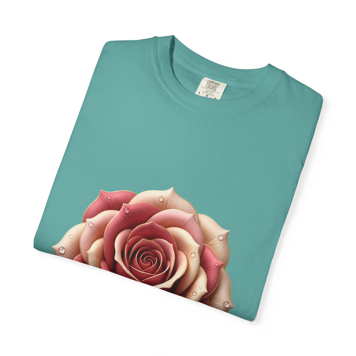 Rose Bloom Graphic T-Shirt — Realistic Pink Rose Floral Tee