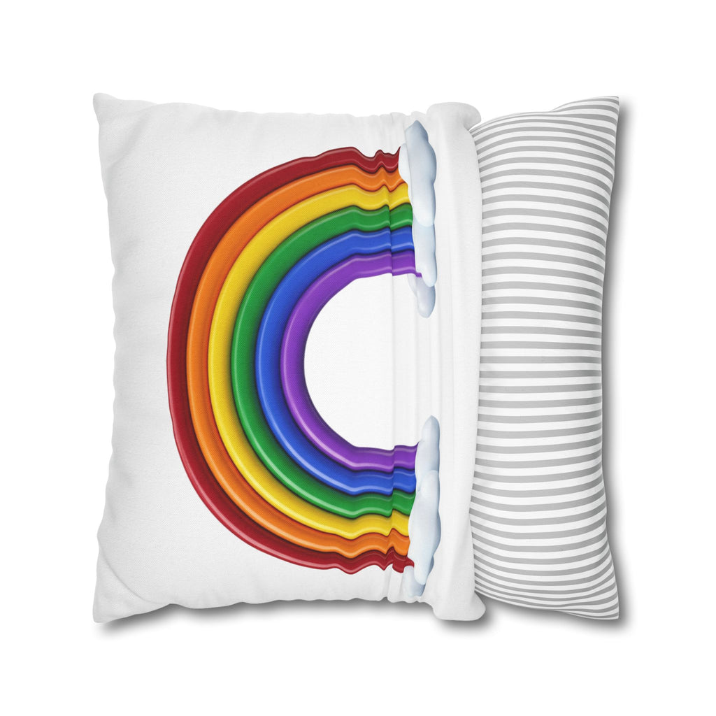 Rainbow Spun Polyester Square Pillowcase