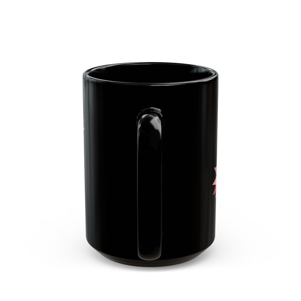 Pink Floral Pattern Black Coffee Mug — 11oz & 15oz