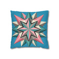 Geometric Starburst Decorative Pillowcase — Turquoise Pink Accent Cushion Cover
