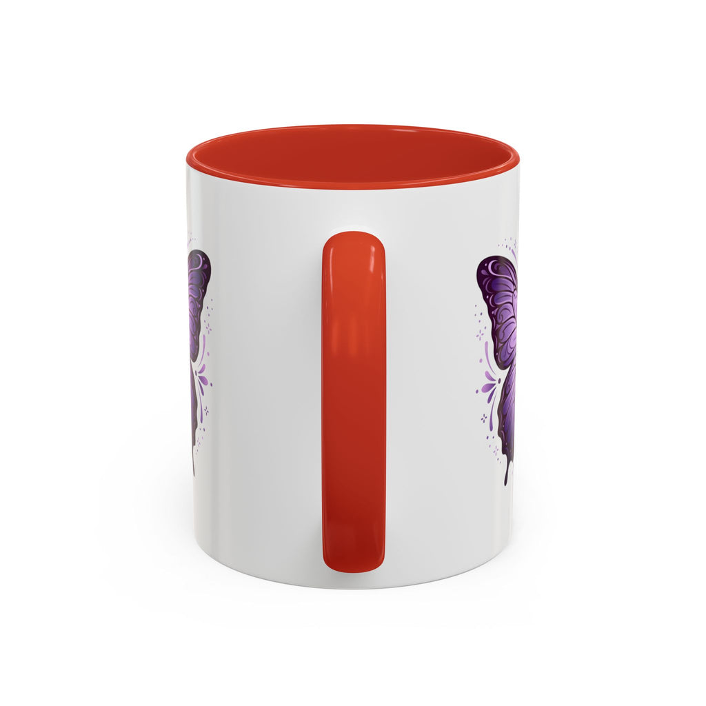 Purple Butterfly Accent Coffee Mug — 11oz & 15oz Decorative Tea Cup
