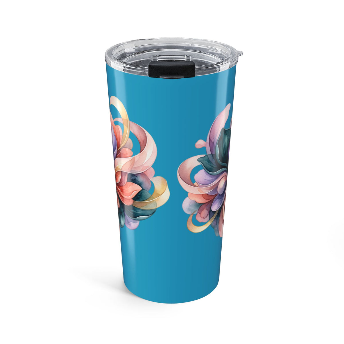 20oz Floral Swirl Tumbler — Colorful Abstract Flower Travel Mug