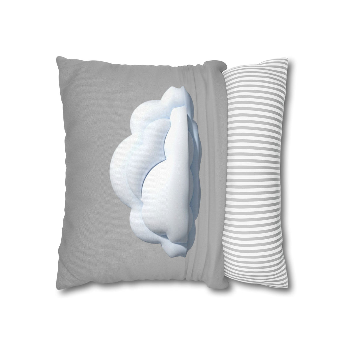 Cloud Throw Pillow Cover — Soft Light Gray Decorative Square Pillowcase