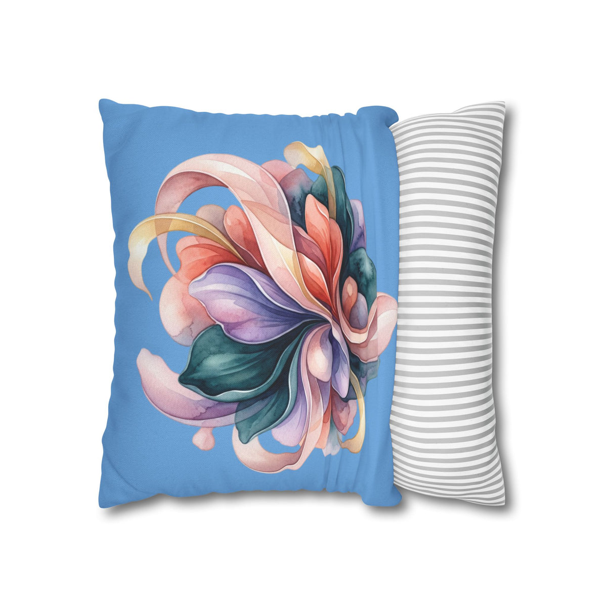 Floral Swirl Pillowcase — Colorful Abstract Blossom Throw Pillow