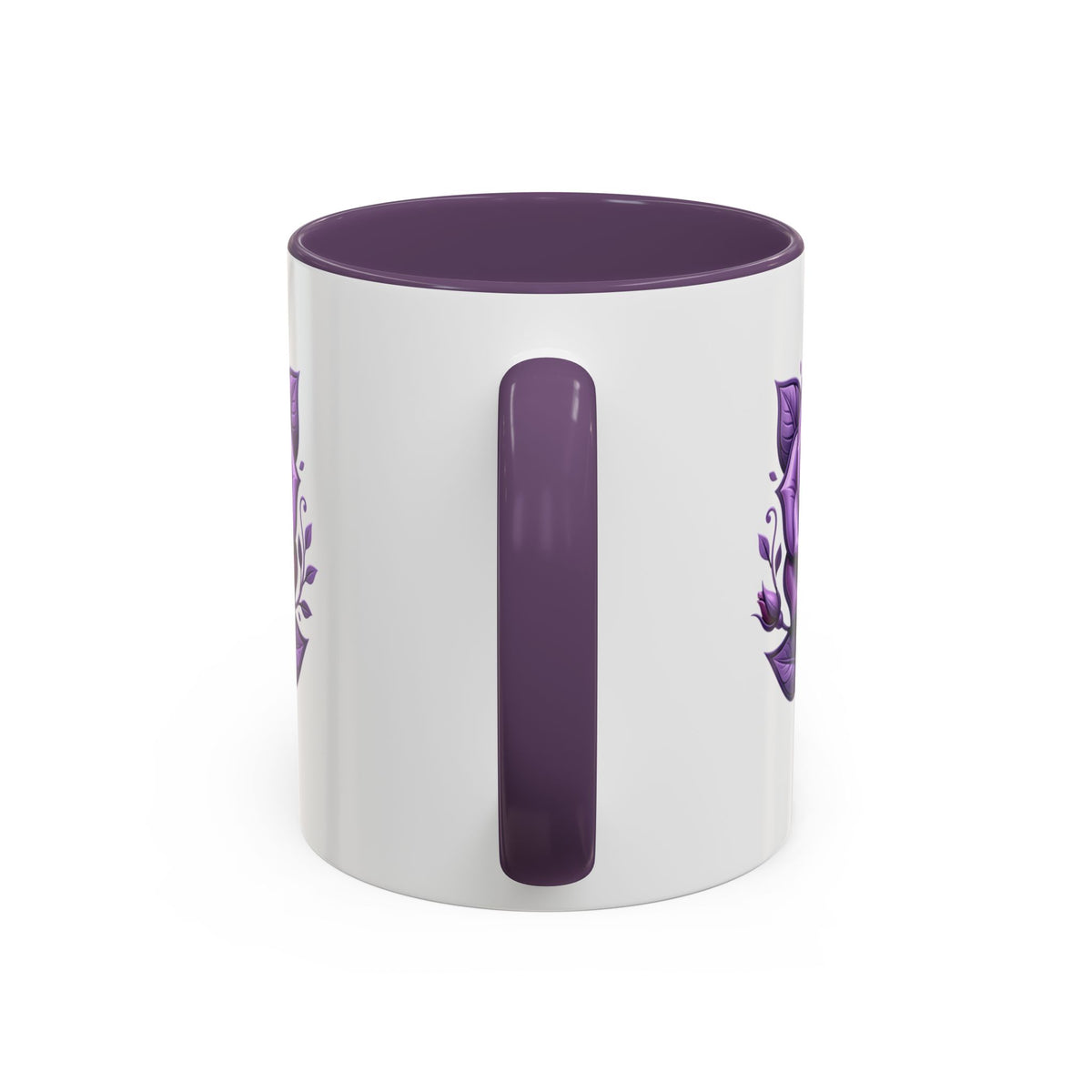 Purple Rose Accent Coffee Mug — Floral Gothic Tea Cup for Women & Gifts