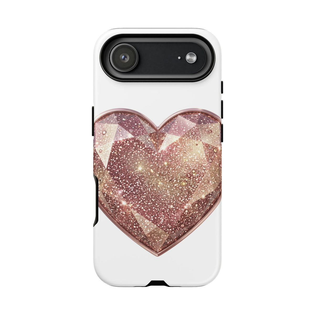Rose Gold Glitter Crystal Heart Phone Case