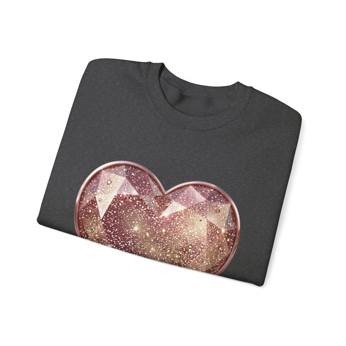 Glitter Gem Heart Sweatshirt — Sparkling Pink Heart Crewneck