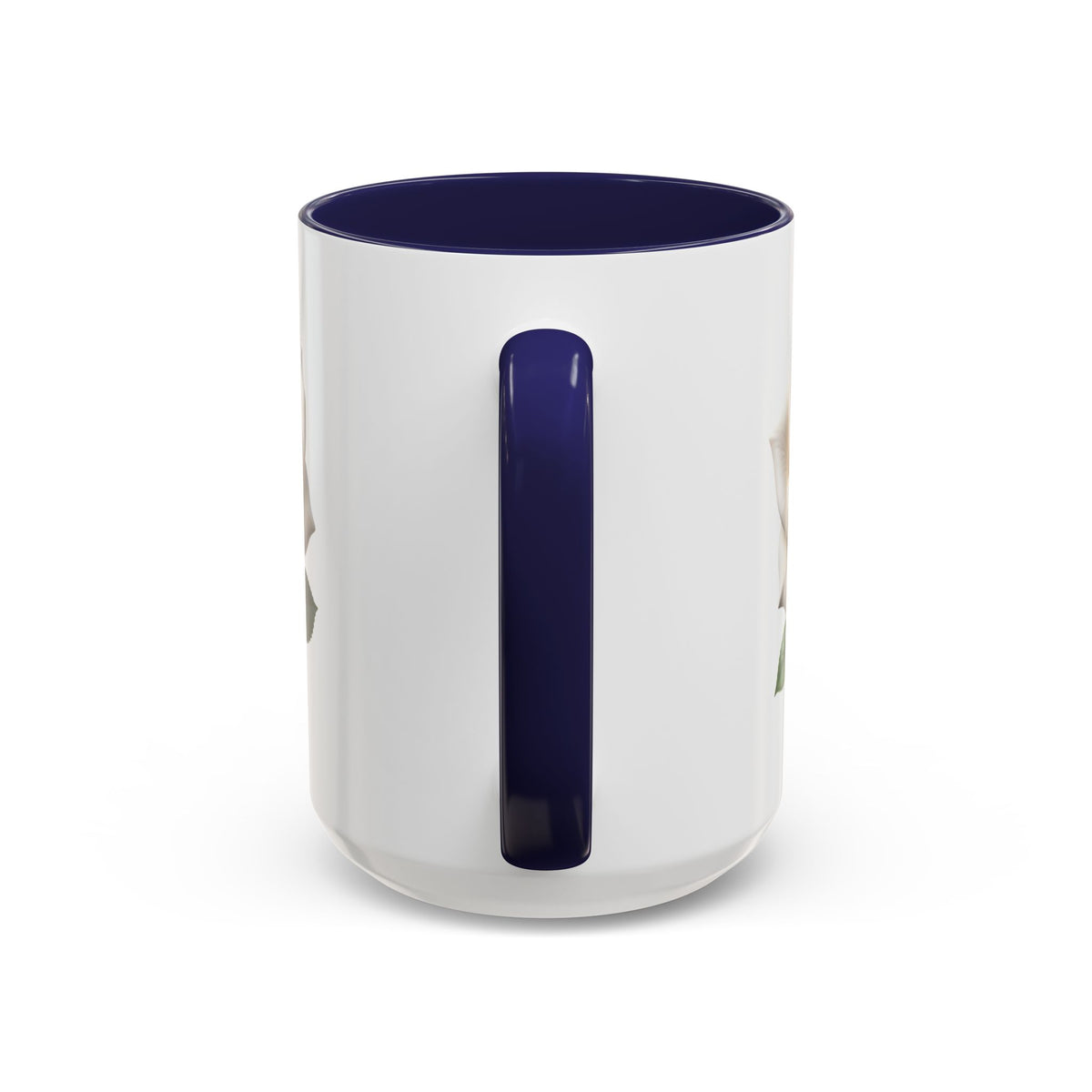 White Rose Accent Coffee Mug — Elegant Floral 11/15oz Ceramic